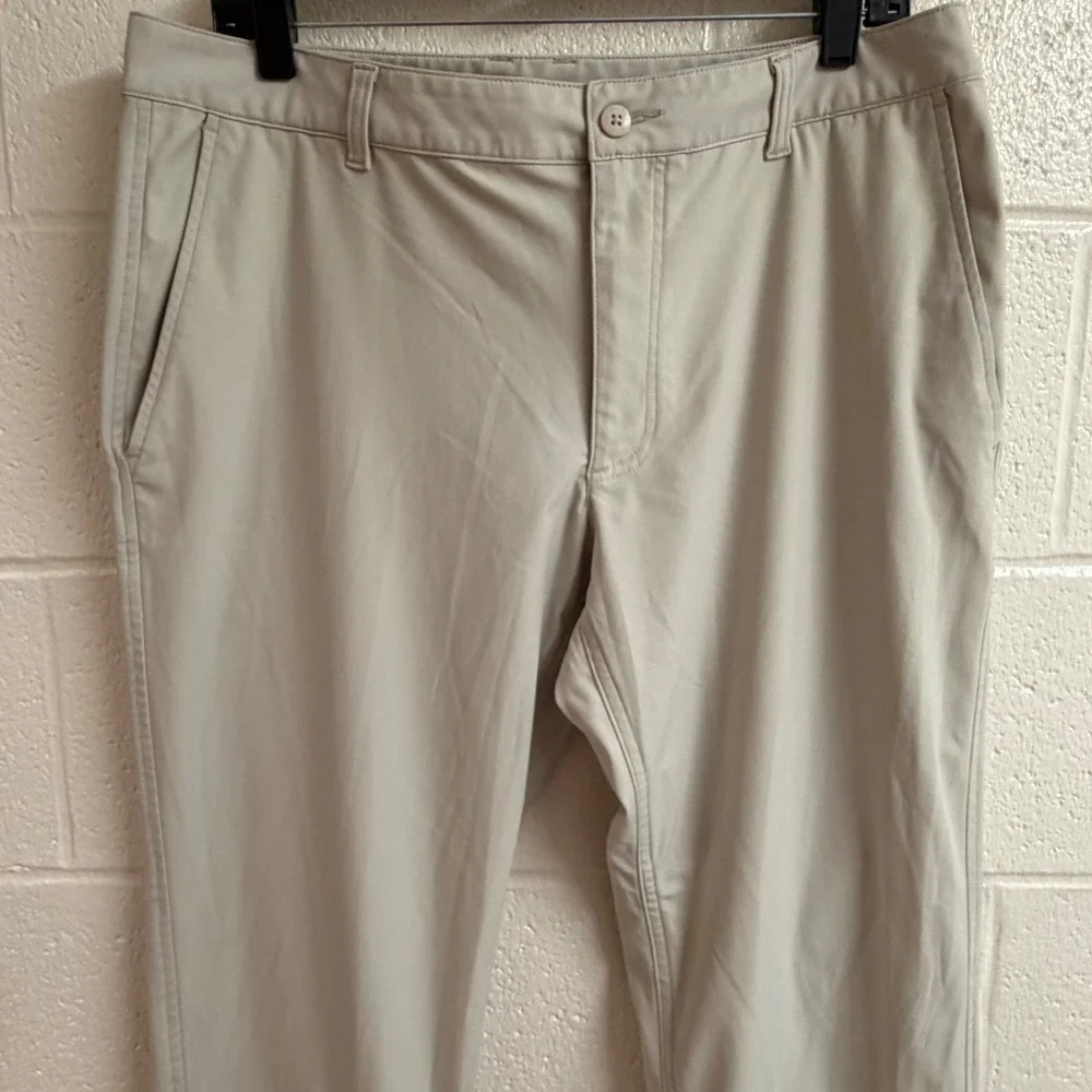 FootJoy Mens Performance Tapered Golf Pants 34x29 Stone Khaki Stretch Athletic